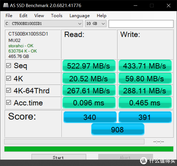 BX100 AS SSD 10G