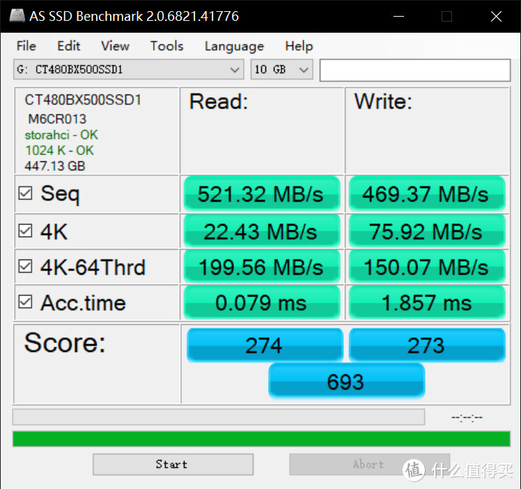 BX500 AS SSD 10G