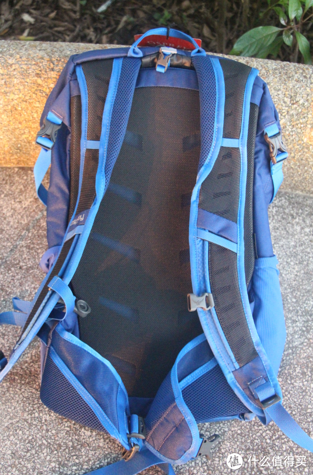 背面大图，非常突出的镂空设计（包括背板和背带）可以保证背包在身上的感受