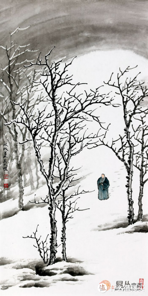 山水画家吴大恺，美轮美奂的雪景山水画