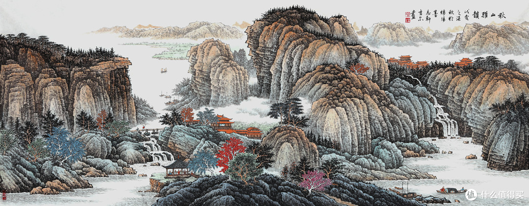 许吉尔最新力作国画山水画《秋山雅韵》许吉尔的山水画是有装饰性味道