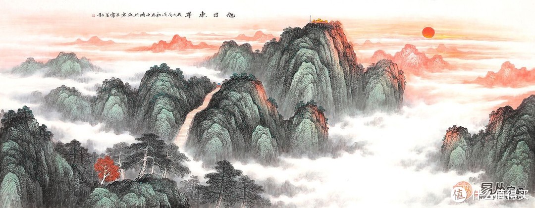 简约客厅挂画有什么讲究？山水画，干净利落，自然大气