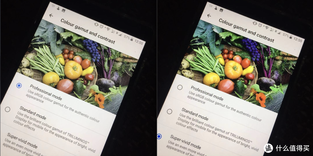 专业模式 VS 超真实模式（我怎么觉得应该叫做超高饱和对比模式hhh）