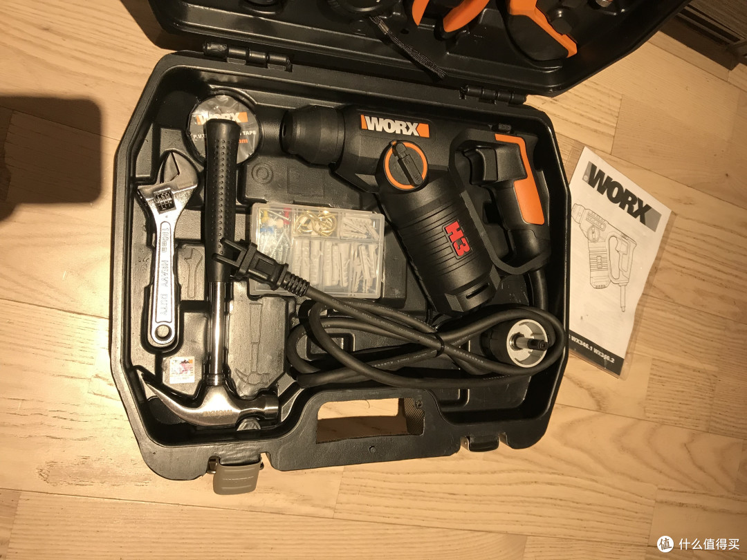 威克士家用电钻工具箱wx3462电工电锤多功能五金电动工具套装