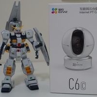 萤石 C5Si 智能摄像头外观展示(指示灯|机身|接口|扬声器|底座)