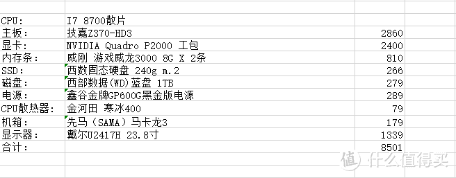 整机硬件配置