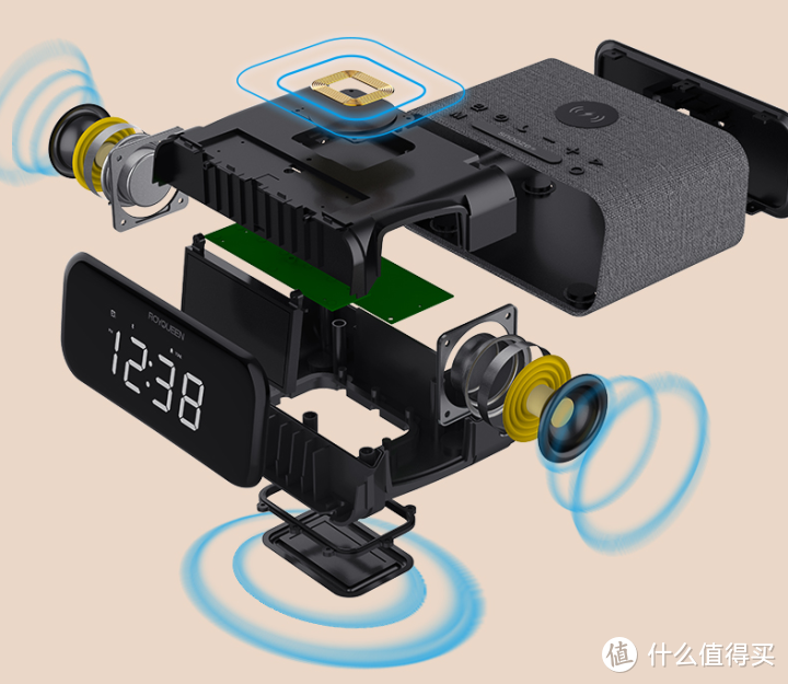 居家实用音箱推荐：无边框大屏、无线充电、支持FM时钟闹钟