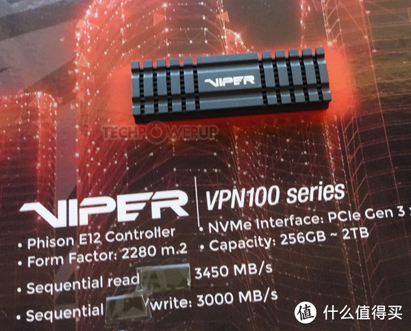 3450MB/s读取：Patriot 爱国者 发布 Patriot Viper 蝰蛇 VPN100 M.2 固态硬盘