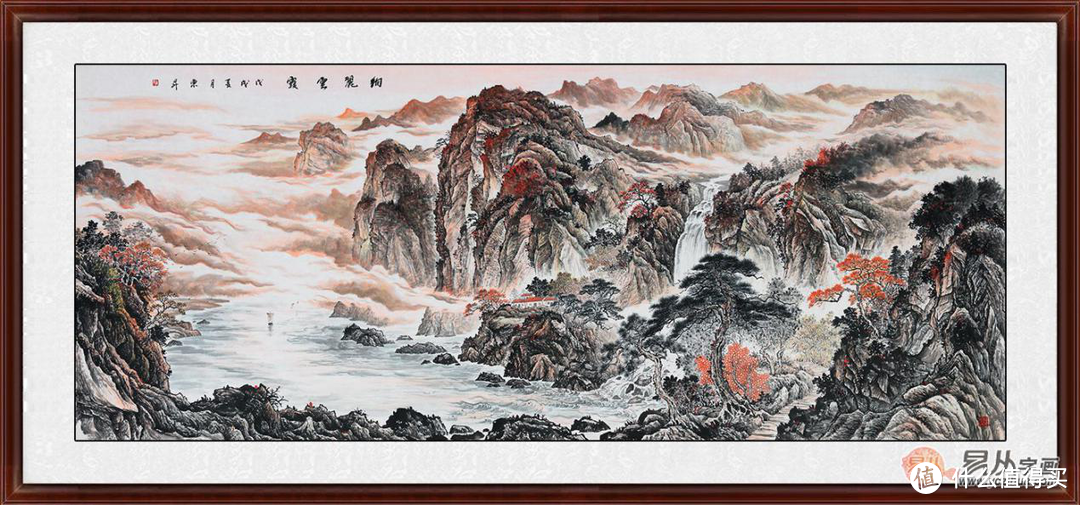 家庭客厅沙发后边挂画选择 大靠山山水画寓意好