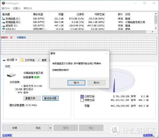 终于明白为何固态硬盘不能整理碎片了：越整越慢 固态硬盘 什么值得买