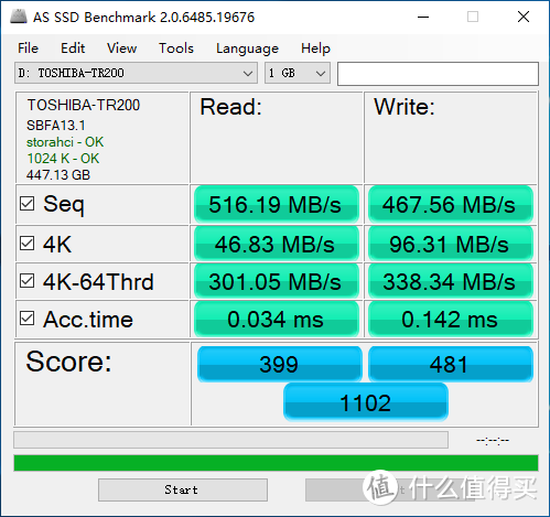 高容闪存发力：新版东芝TR200 480G固态硬盘测评