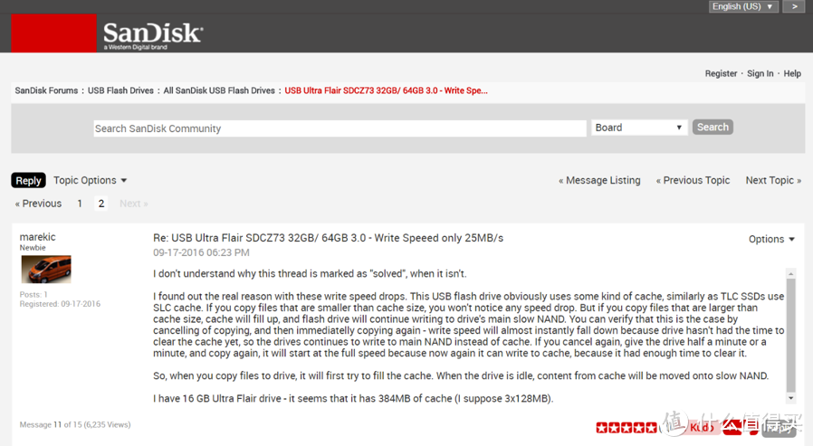 闪迪SanDisk CZ73 64GB U盘测试 写入速度虚假宣传？--记一次售后经历