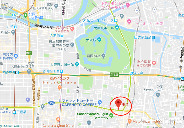 地铁玉造站，从位置上可以看出来，就在大阪城公园南方不远，也就是说当年修建真田丸的地方。