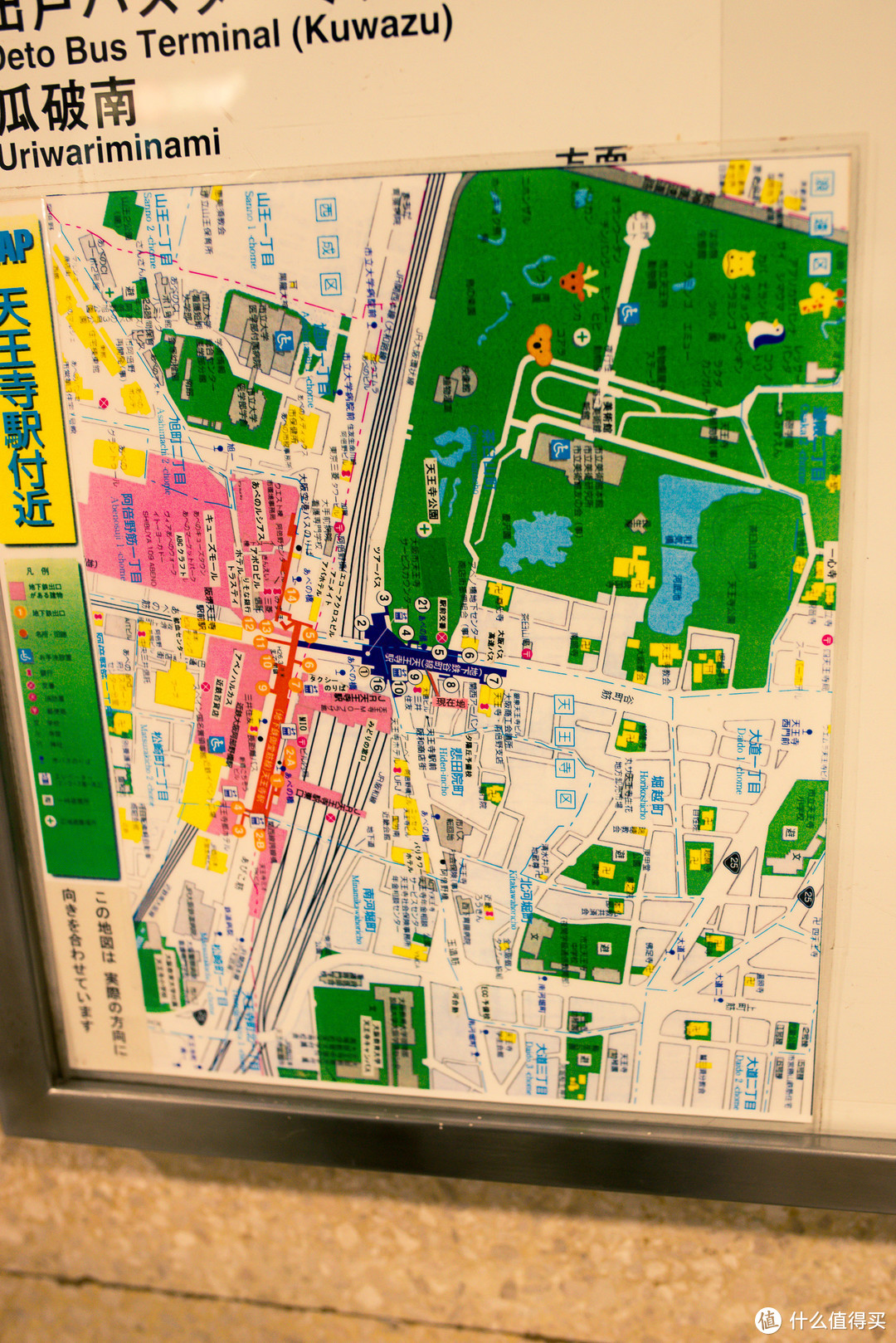 天王寺周边地图，看的不是很清晰。