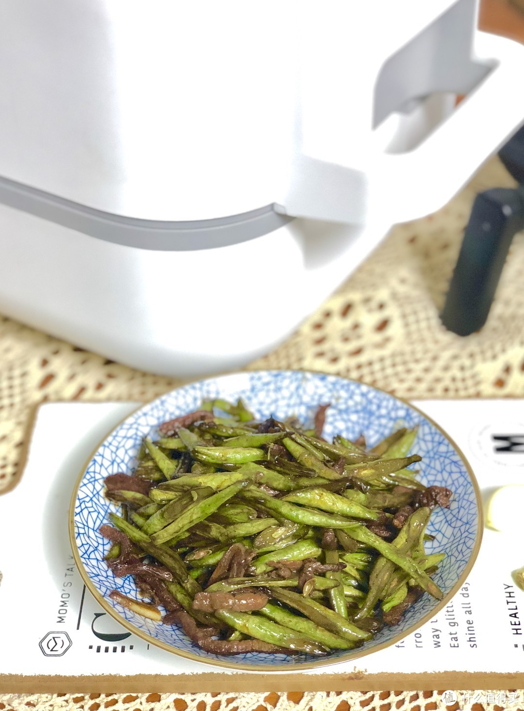 四季豆炒肉丝的成品图，还不错吧~