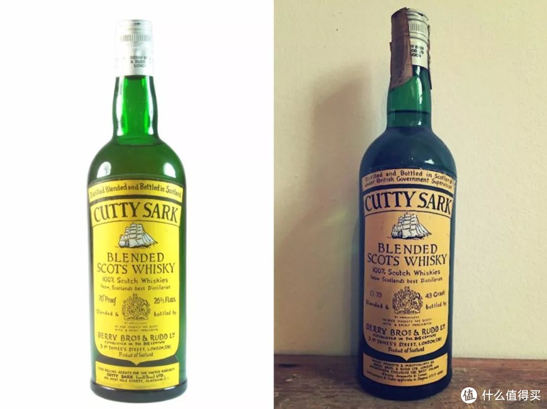 虽然肯定会有偏色，但1960年代的Cutty Sark隔着酒瓶就是这颜色了