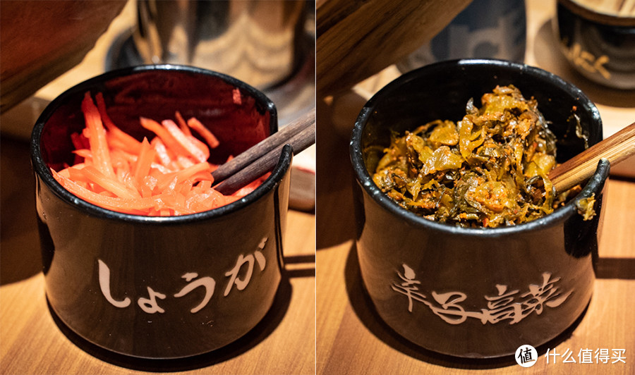 左：红姜  右：辛子高菜