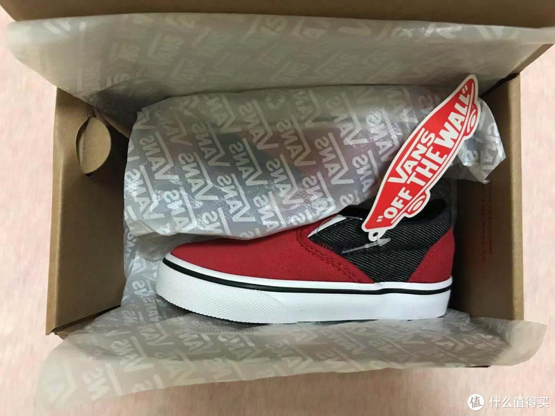 Vans/范斯春季红黑色小童运动帆布鞋开箱