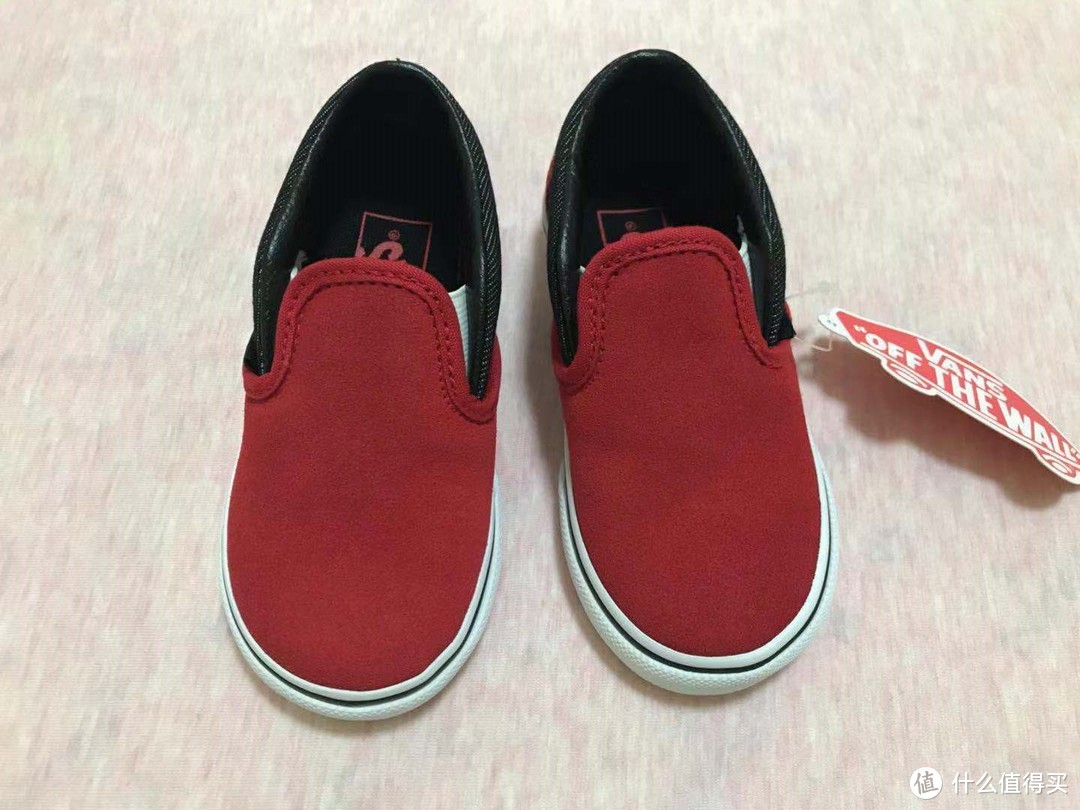 Vans/范斯春季红黑色小童运动帆布鞋开箱