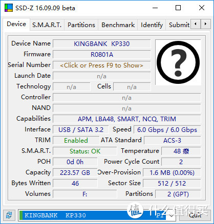 KINGBANK 金百达 KP330 240G SATA3 SSD使用体验