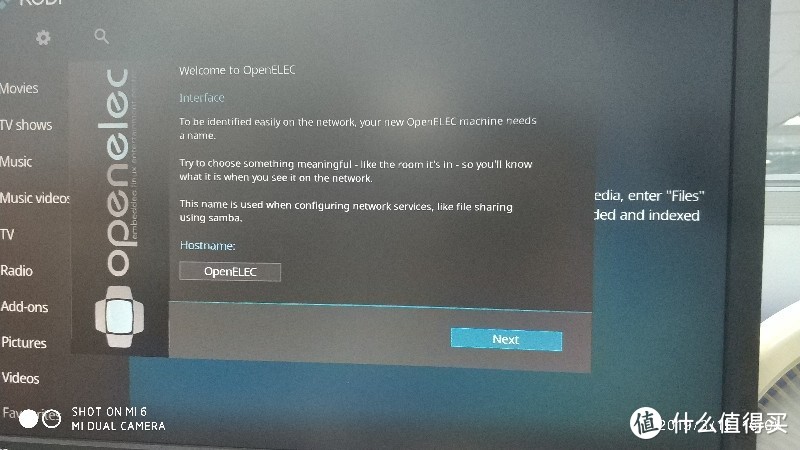 主机名默认openelec，next。