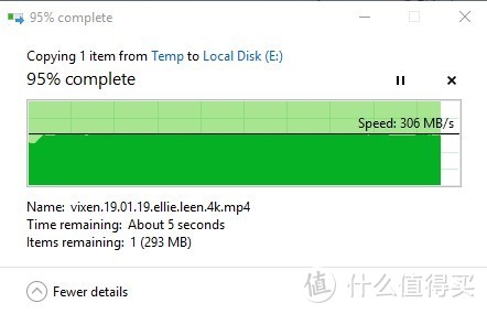 6G左右的单个文件拷贝速度，USB3.0的速度基本跑满