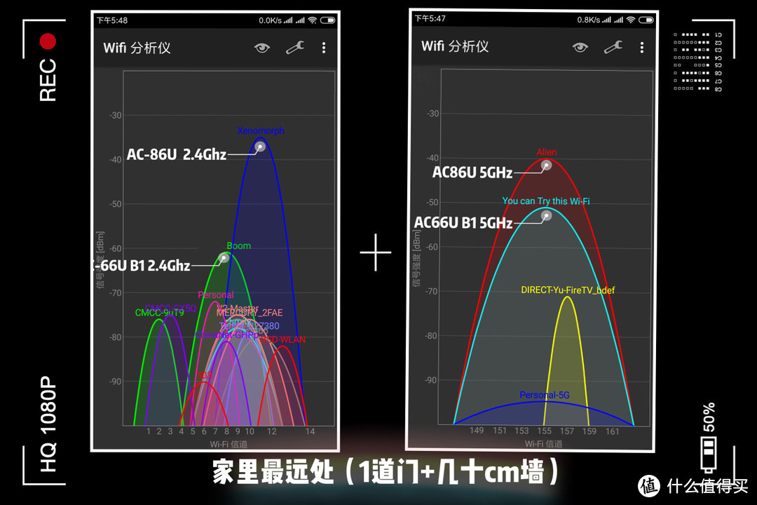 AC-66UB1和AC-86U信号强度差距是十分明显的