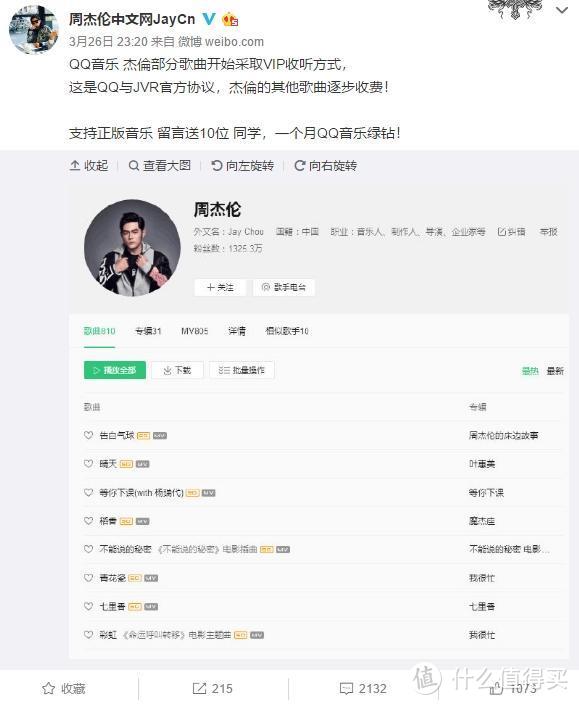 要听完整版周杰伦歌曲 必须充值QQ音乐绿钻VIP