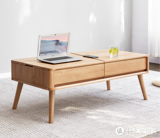 可收纳可升降：源氏木语 上新一款全实木长桌 既是茶几也是工作台