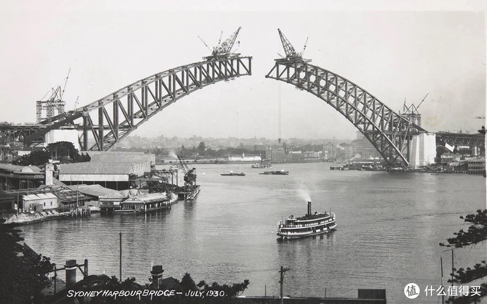 在建的悉尼海港大橋，攝于1930年