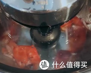 4.🍋🎀手动设置：转速12、跳过温度、时间为3分钟，将洋葱和番茄打碎。