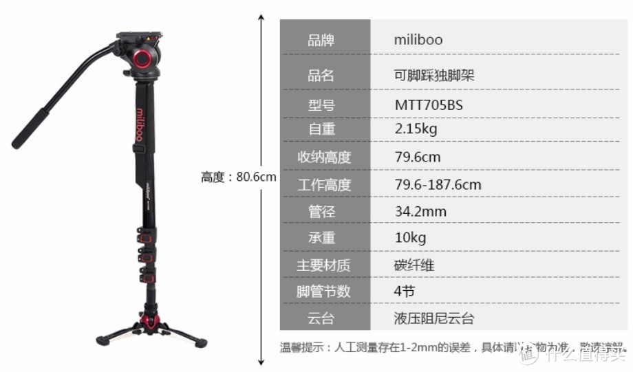 稳走天涯--Miliboo MTT705BS-NT（碳纤维）独脚架评测