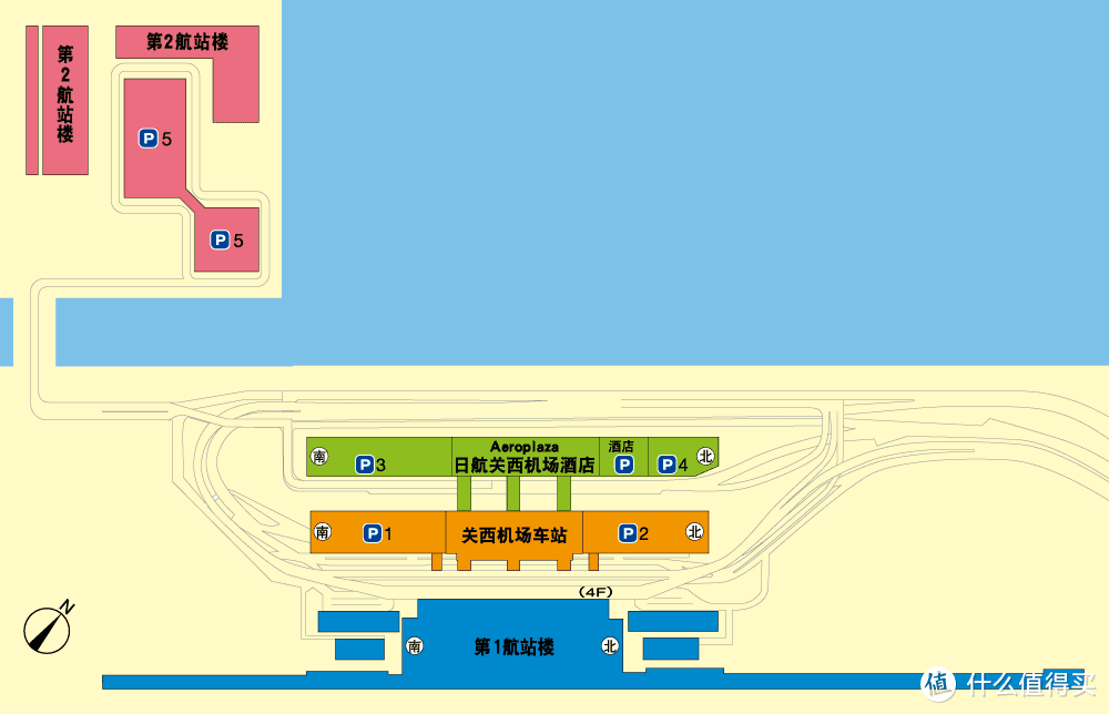 买完票坐门口的免费巴士，从第二航站楼到达关西机场车站