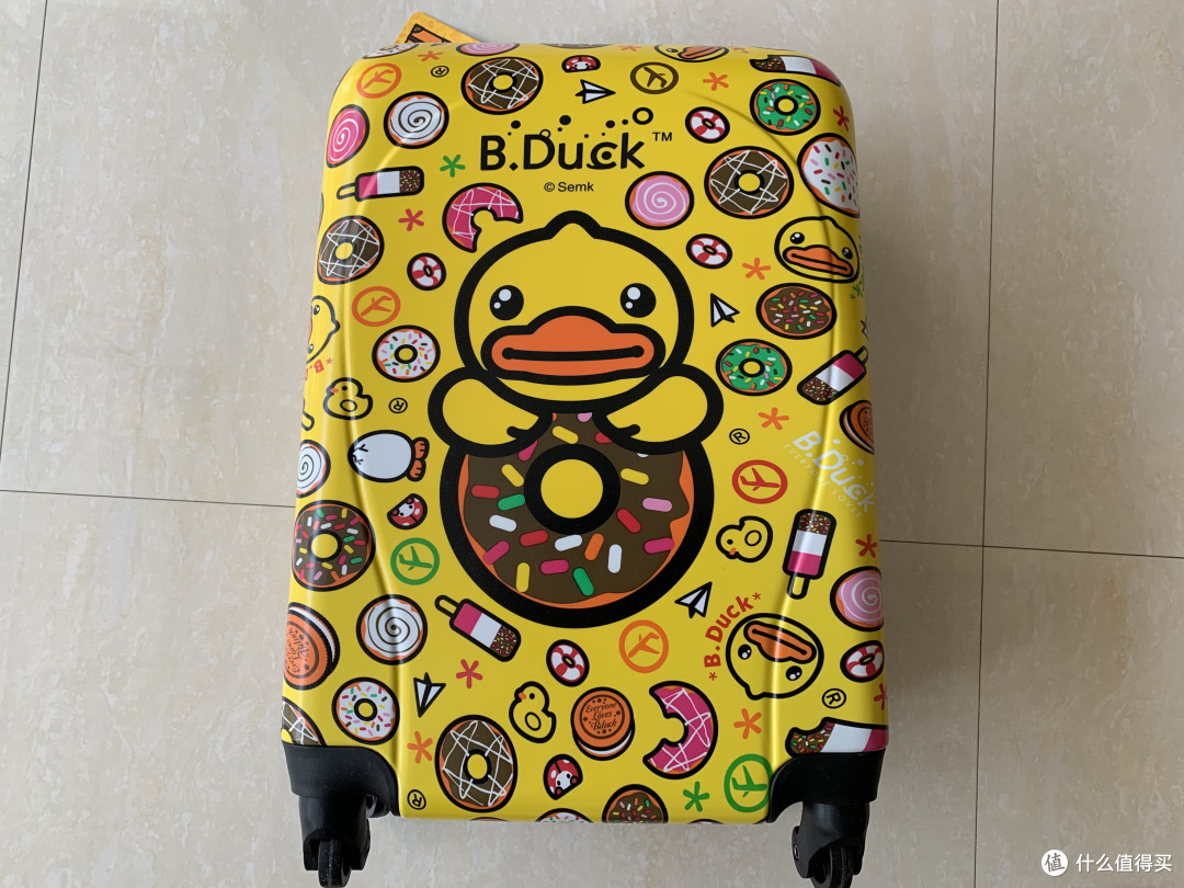 0元购bduck小黄鸭行李箱可爱甜甜圈20寸开箱