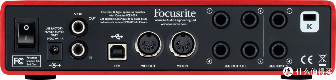 Focusrite 6i6 背面板