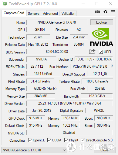 GTX670 GPU-Z