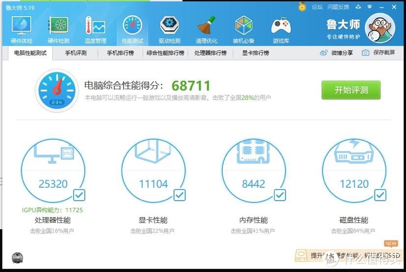 I5 3210m娱乐大师跑分