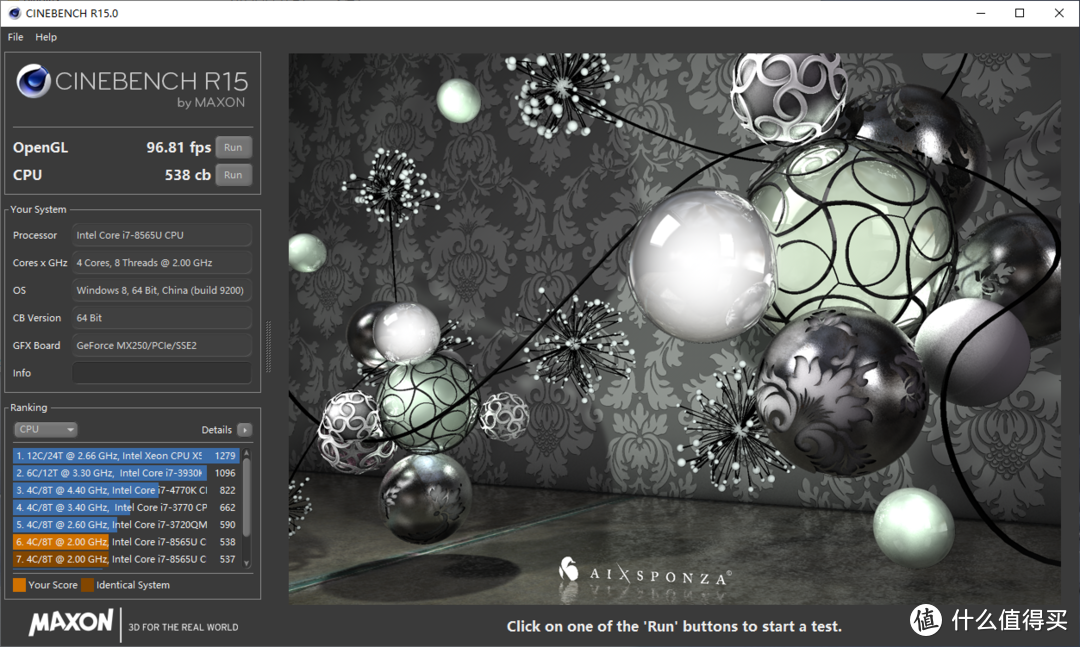 CINEBENCH R15得分