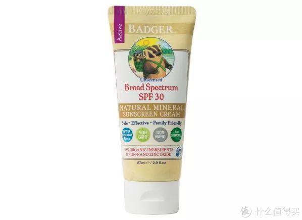 ▲Badger Active Natural Mineral Cream SPF 30 Unscented sunscreen