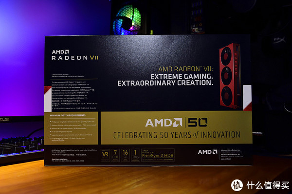 AMD Radeon VII 五十周年纪念版 包装背面