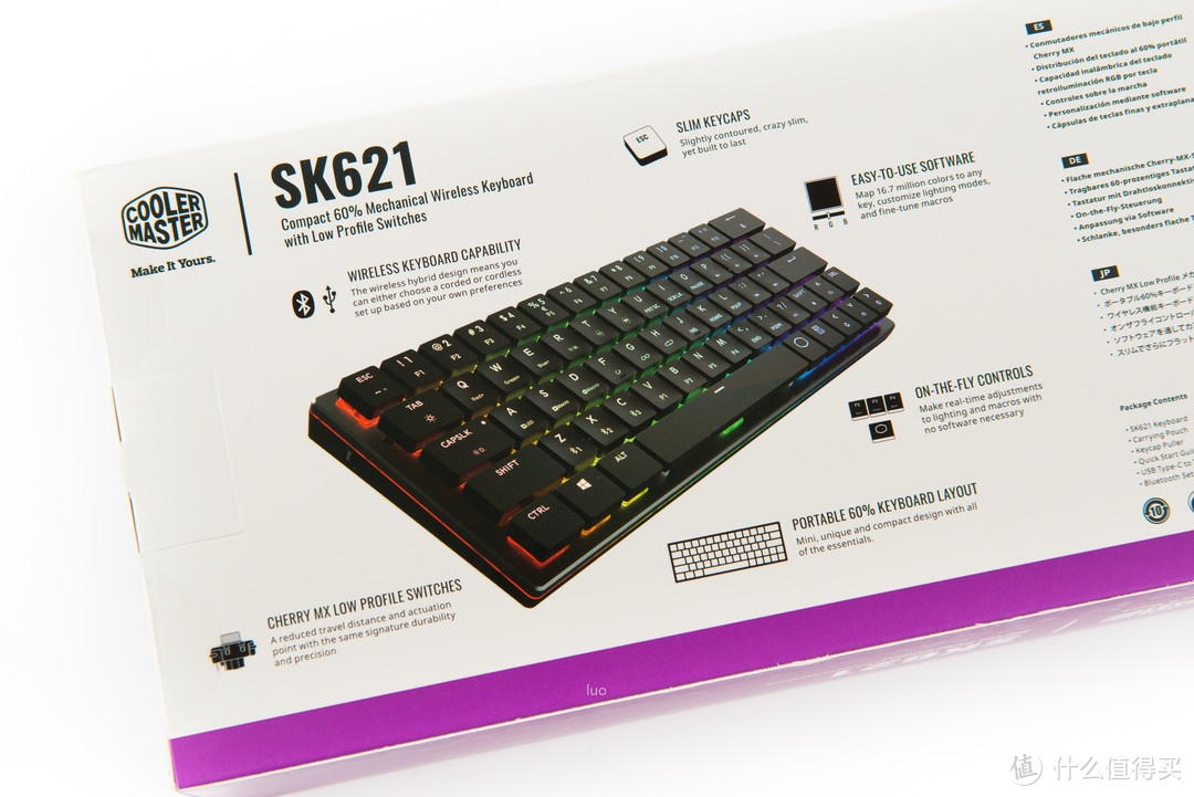 便携办公新选择！酷冷至尊 SK621 Cherry MX矮轴RGB机械键盘众测体验