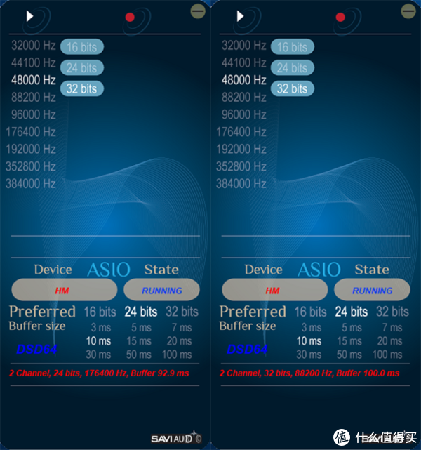 DSD64 左：DOP 右：Native