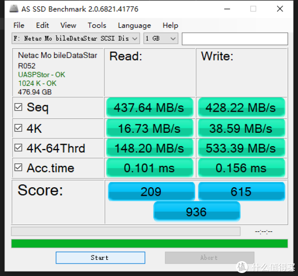 AS SSD跑分
