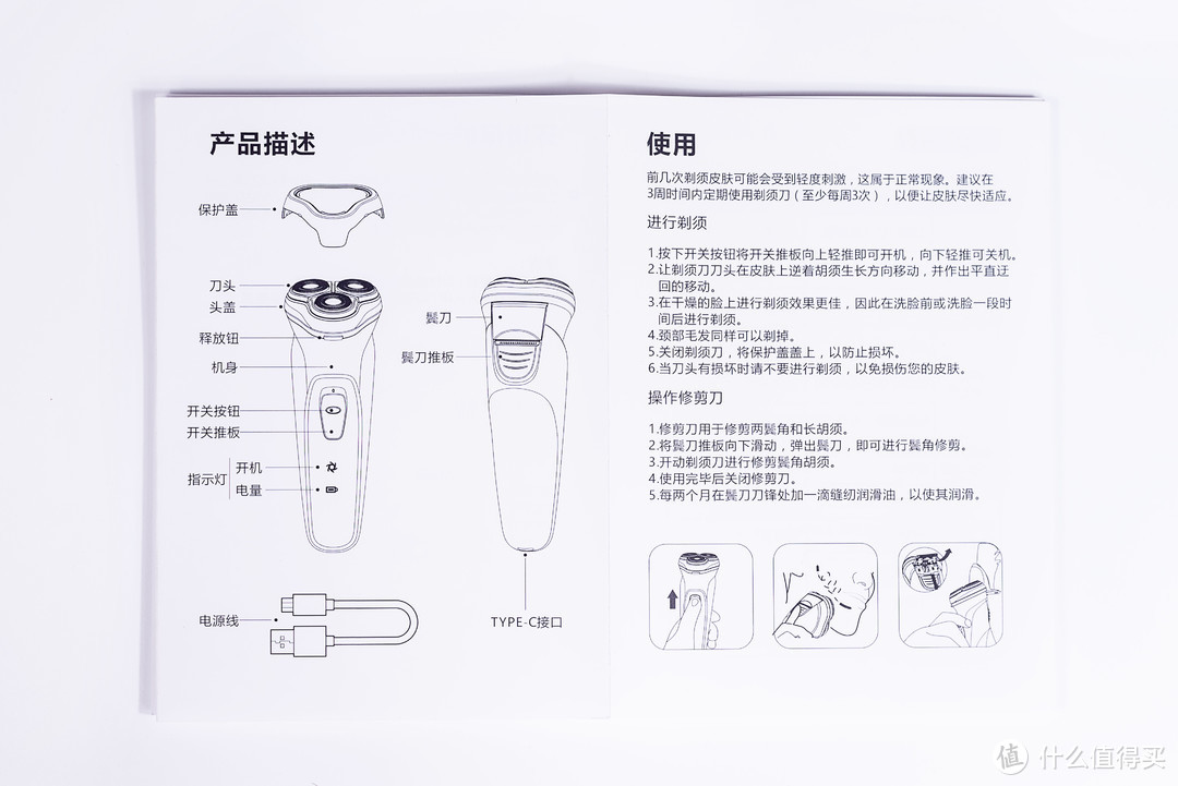 说明书做得挺详细，type-c接口是亮点