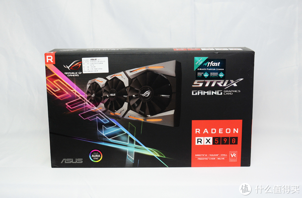 华硕ROG-STRIX-RX590-8G-GAMING 显卡外观展示】风扇|背板|接口|热管_