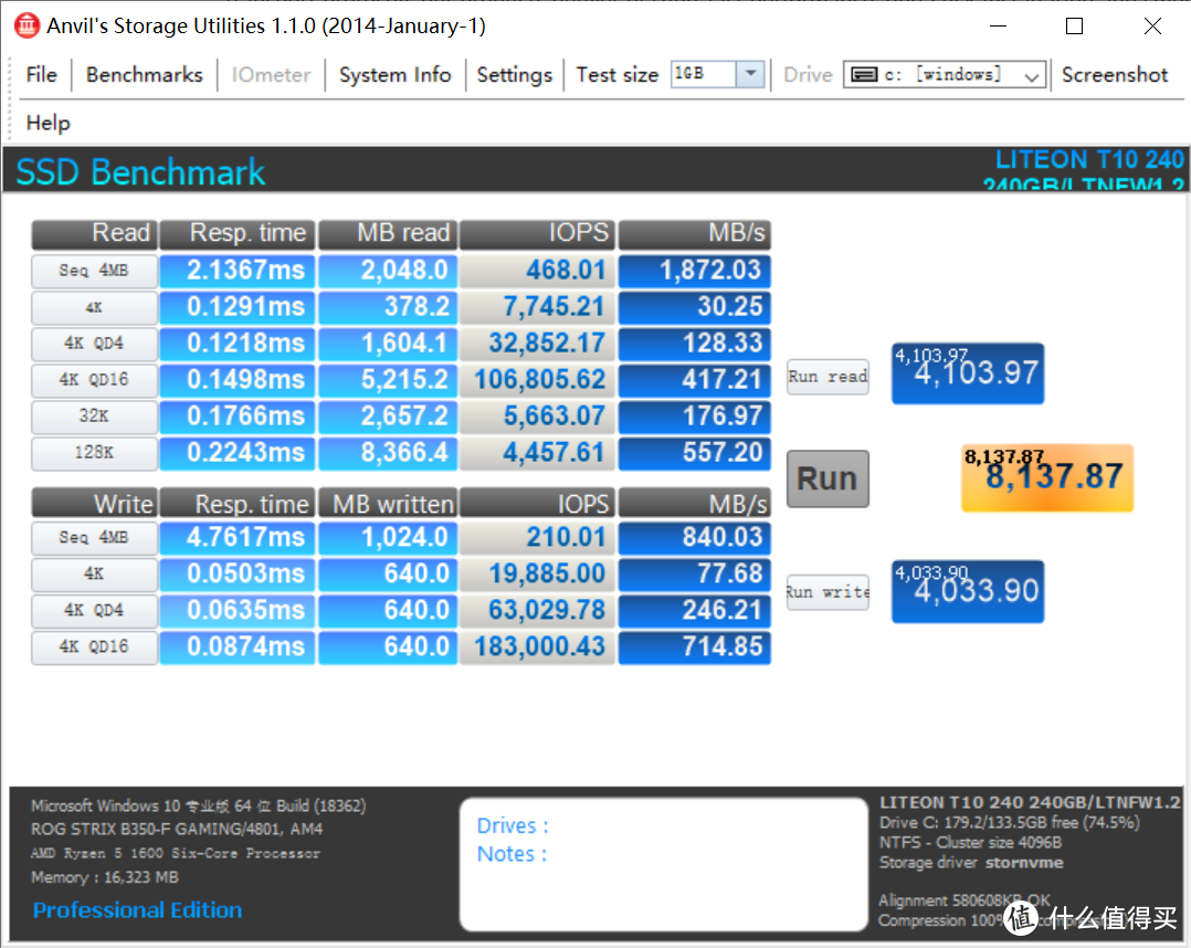 建兴T10，1GB