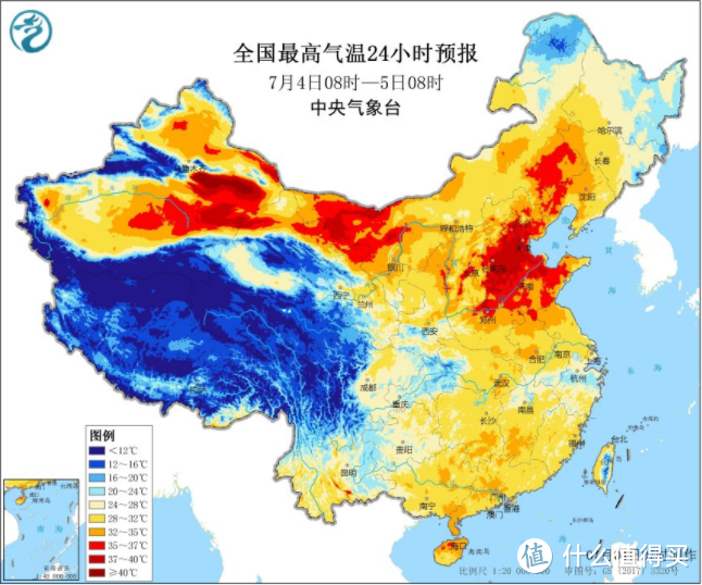 ▲7月4日全国高温分布图