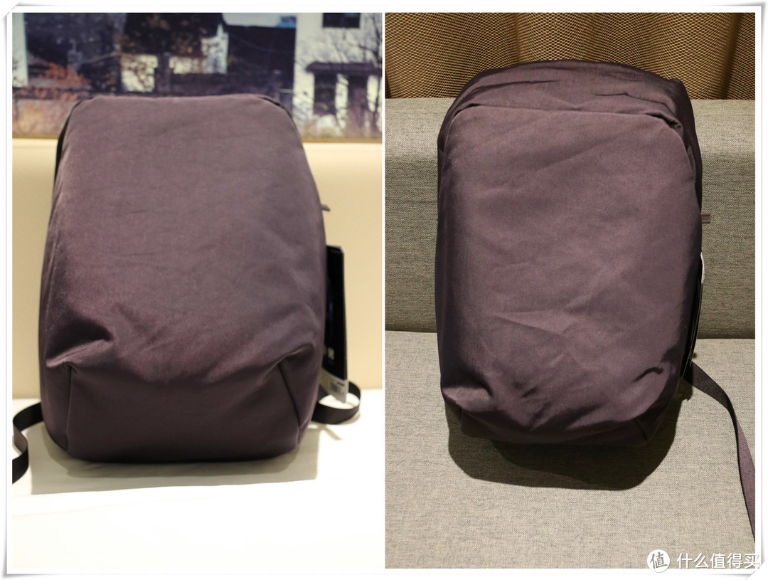 深紫色的背包非常漂亮