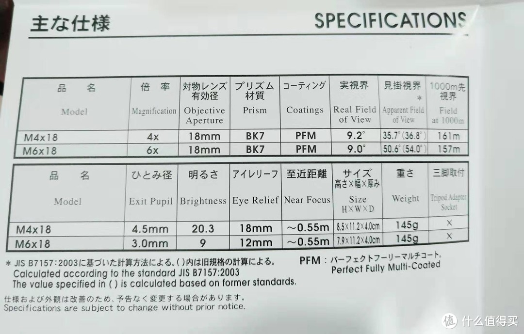 说明书上的参数