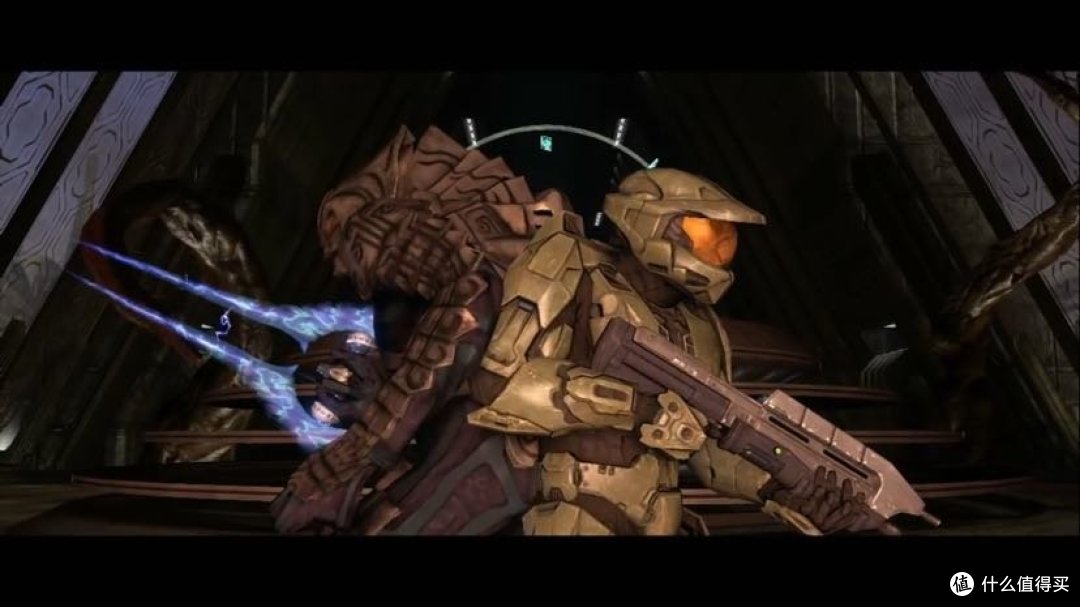 被甩落的神风烈士和士官长背靠背准备面对洪魔和尸脑兽